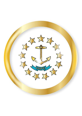 Rhode Island Flag Button