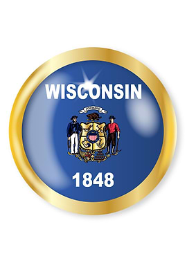 Wisconsin Flag Button