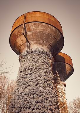 Old vintage water towers