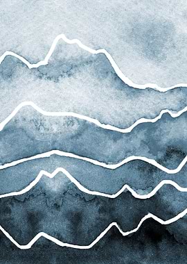 Mountain layers watercolor