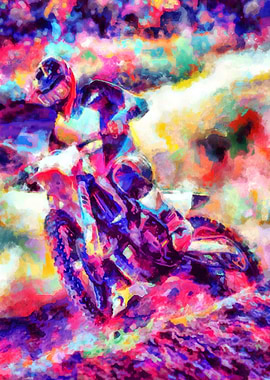 Motocross Action Poster