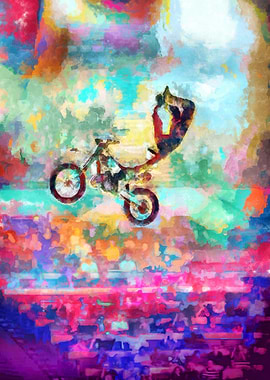 Motocross Action Poster