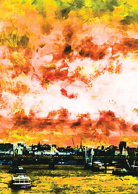 London Skyline Painting