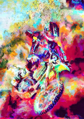 Motocross Action Poster