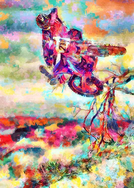 Motocross Action Poster