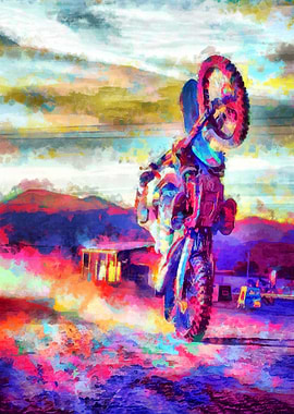 Motocross Action Poster