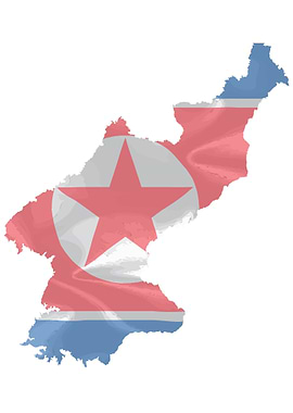 North Korean Flag Map
