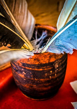 Ceramic Bowl And Quills