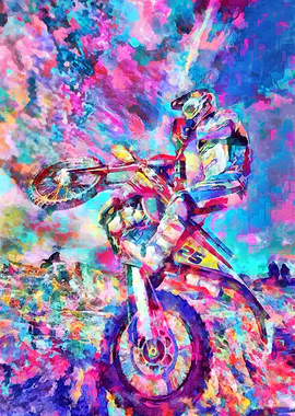 Motocross Action Poster