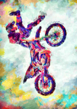 Motocross Action Poster
