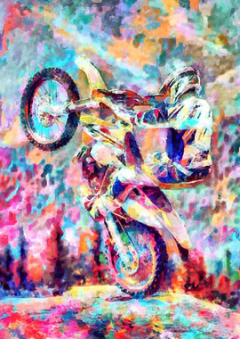 Motocross Action Poster