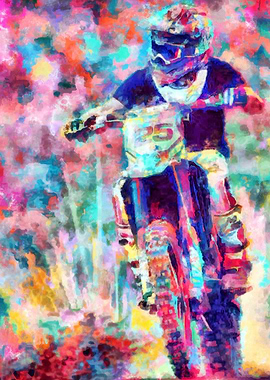 Motocross Action Poster