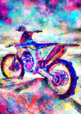 Motocross Action Poster