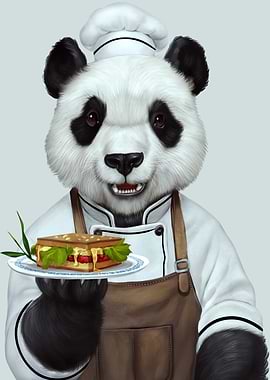 chef panda portrait