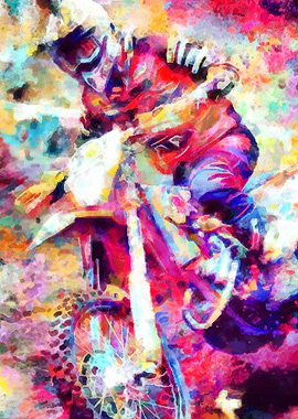 Motocross Action Poster
