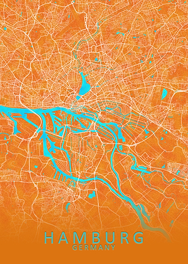 Hamburg Germany City Map