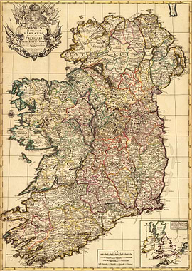 Ireland Old Map 1708