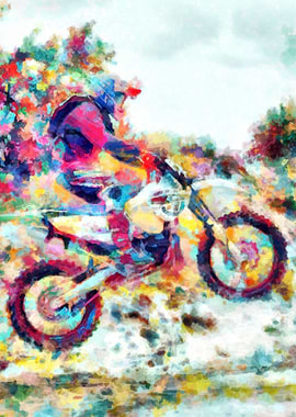 Motocross Action Poster
