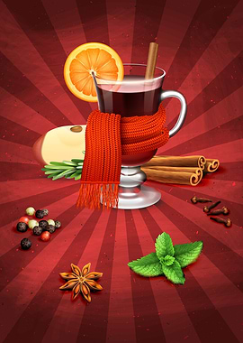 Hot wine with scarf