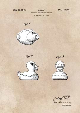patent Leaf Toy duck simil