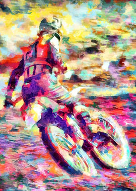 Motocross Action Poster