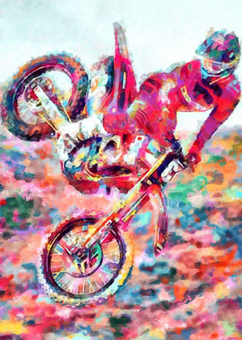 Motocross Action Poster