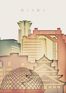Osaka Japan Skyline