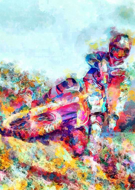 Motocross Action Poster