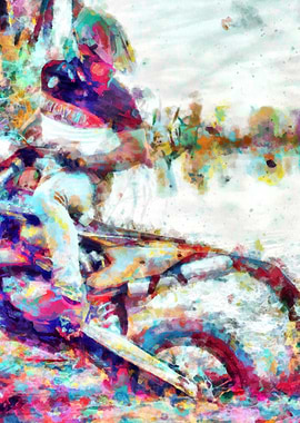 Motocross Action Poster