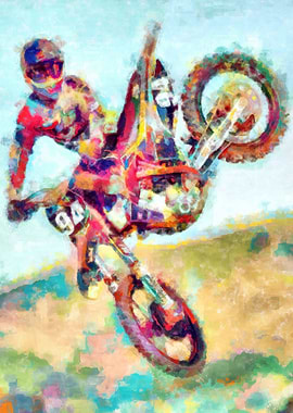 Motocross Action Poster