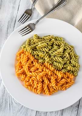 Fusilli with pesto