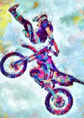 Motocross Action Poster