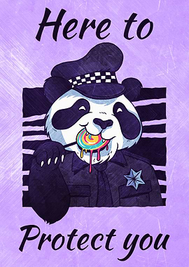 POLICE PANDA FUNNY POSTER
