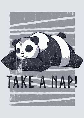 NAPPING PANDA FUNNY POSTER