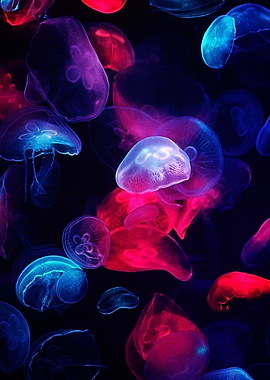 Neon jellyfish