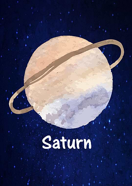 watercolor saturn planet