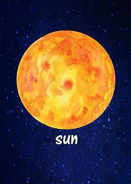 the sun planet watercolor