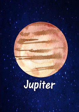 watercolor jupiter planet