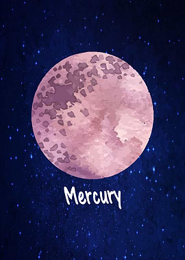 watercolor mercury planet