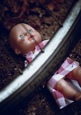 Creepy dark surreal doll