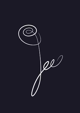 Flower Line Art Poster