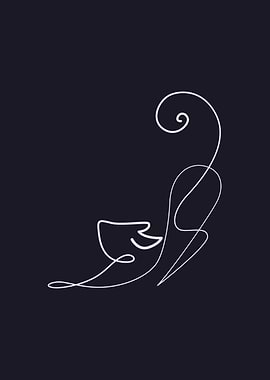 Animal Cat Line Art Poster