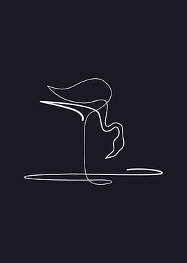 Animal Crane Bird Line Art