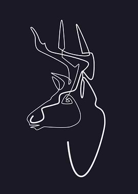 Line Art Deer Illustration