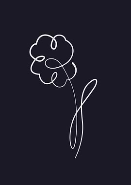 Flower Line Art Poster