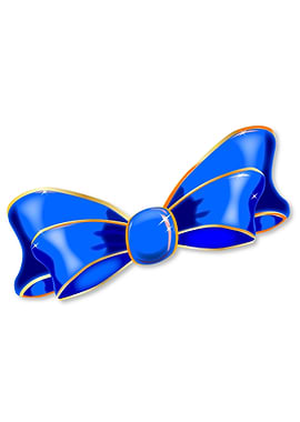 Blue Silk Bow