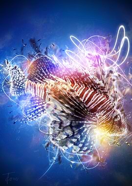Glowing lion fish