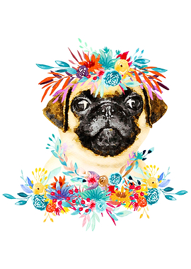 PUG WATERCOLOR WALL ART