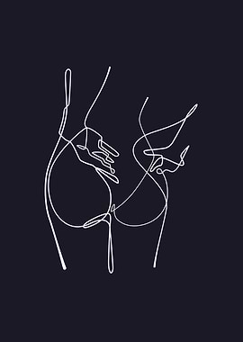 Cute Girl Pose Line Art