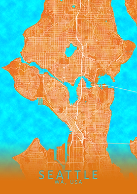 Seattle WA USA City Map